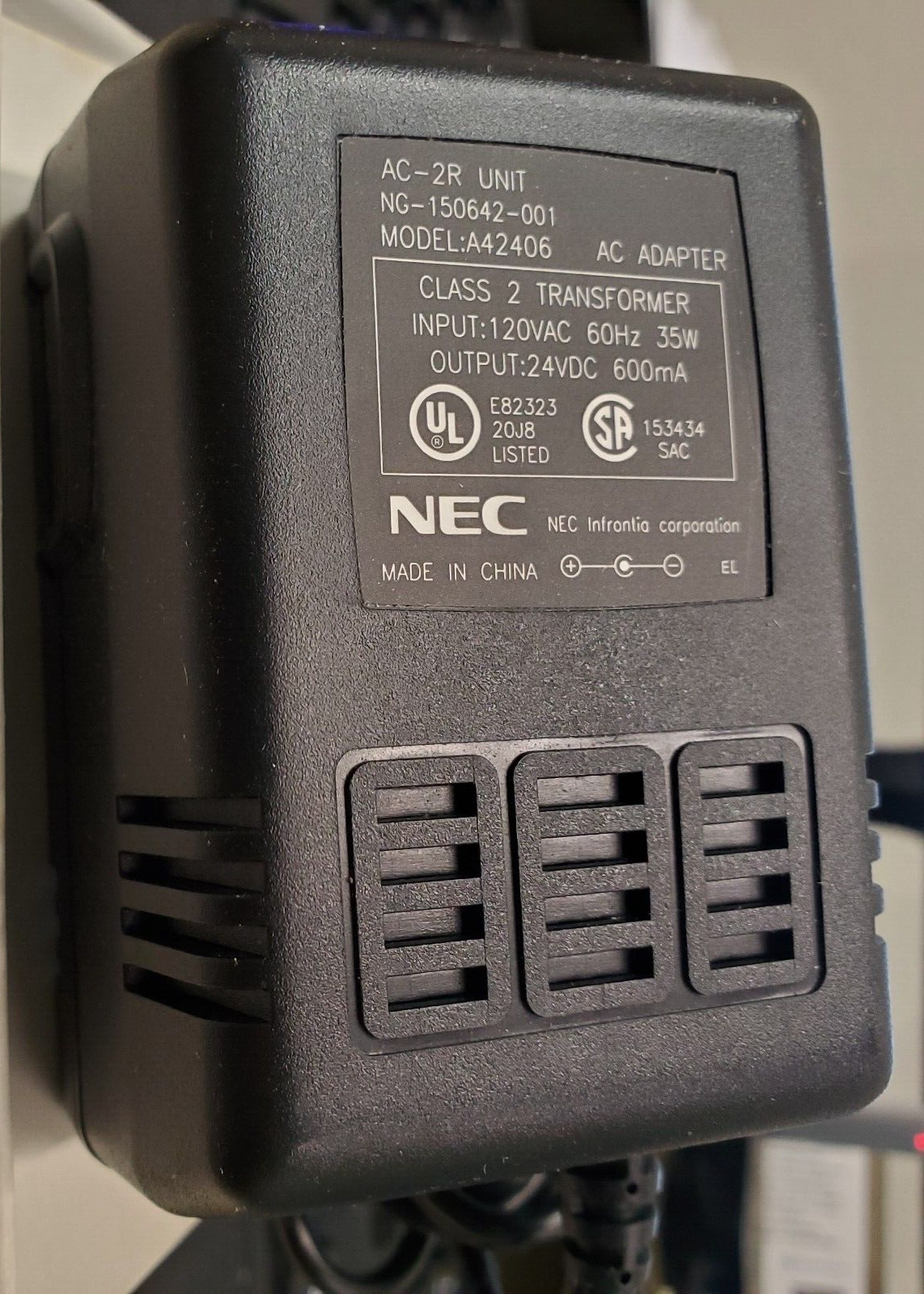 *Brand NEW*Genuine Original NEC 24VDC 600mA AC Adapter AC-2R Cord Cable Charger Power Supply